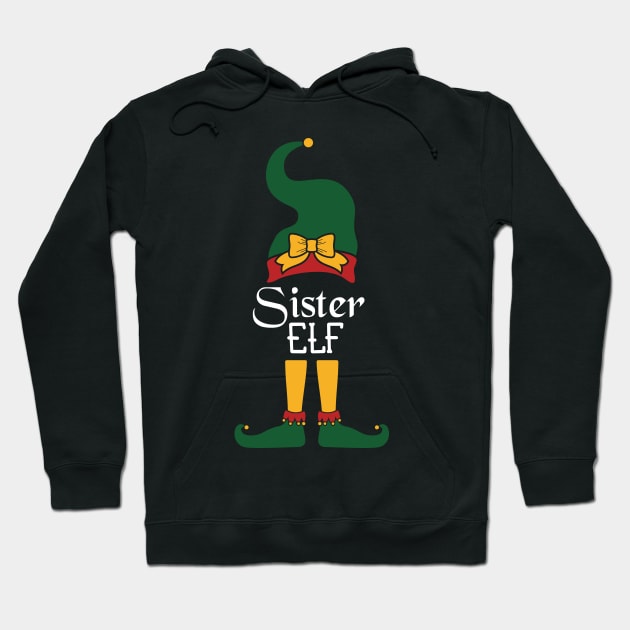 Sister Elf Matching Family Group Christmas Party Pajama Hoodie by Gufbox